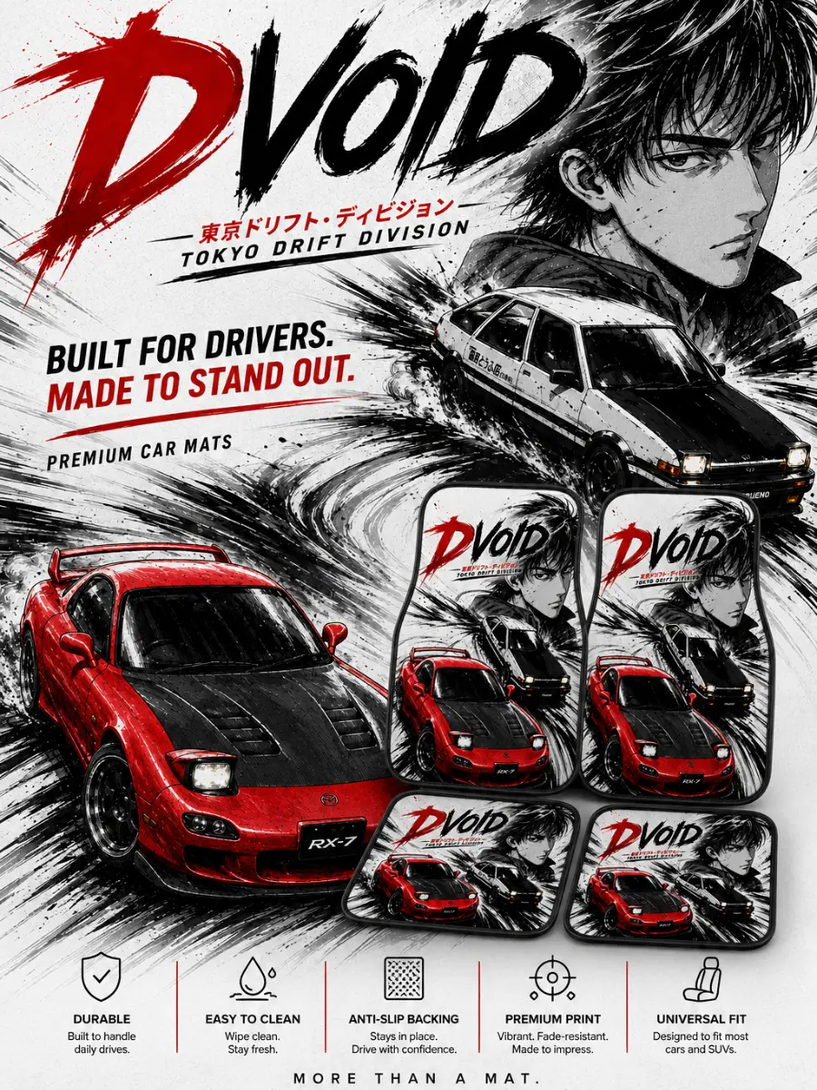 Tokyo drift anime car mats